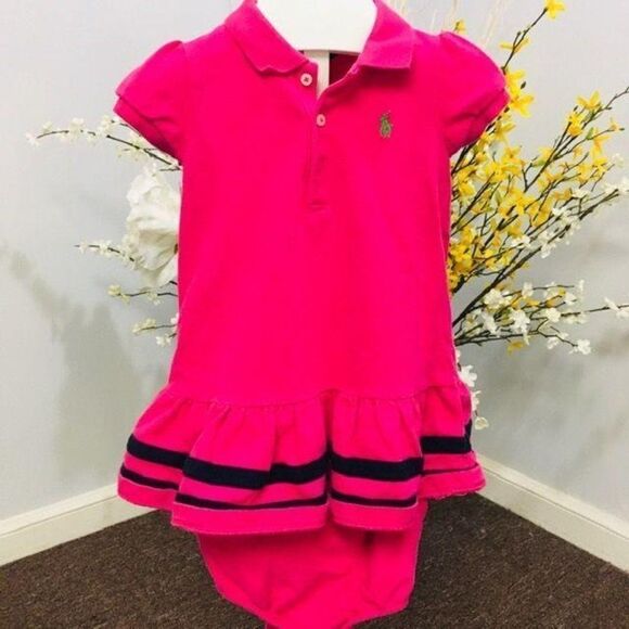 Ralph Lauren 2 piece pink Dress 24 Months EUC - Picture 1 of 3